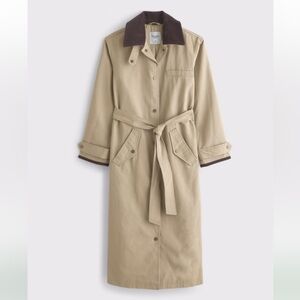 Abercrombie & Fitch Beige Waxed Max Coat petite medium